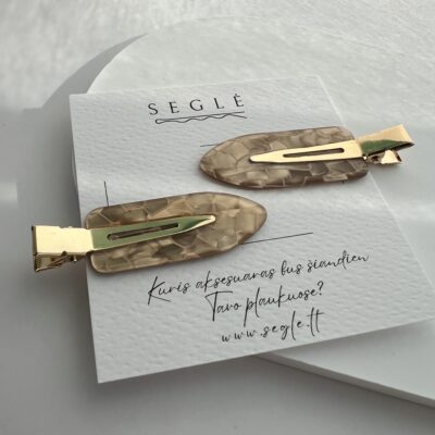 Šviesiai rudos spalvos makiažo plaukų segtukai