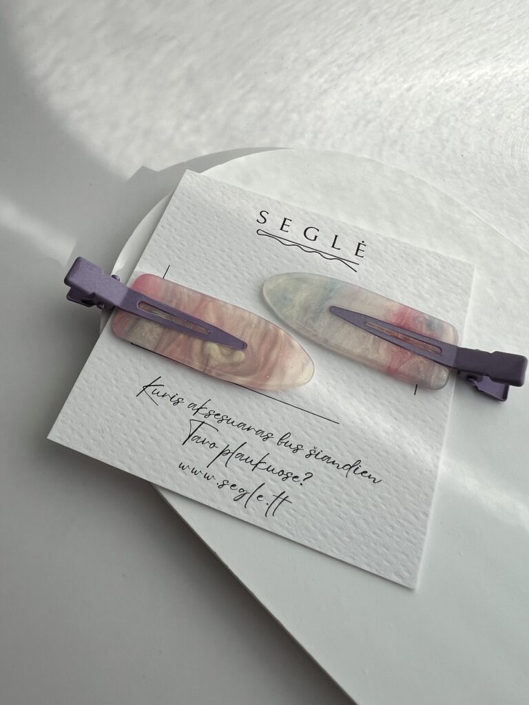 Makiažo plaukų segtukai "Levandos" - Image 2