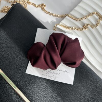 Bordo spalvos plaukų segtukas pagamintas iš dirbtinio šilko