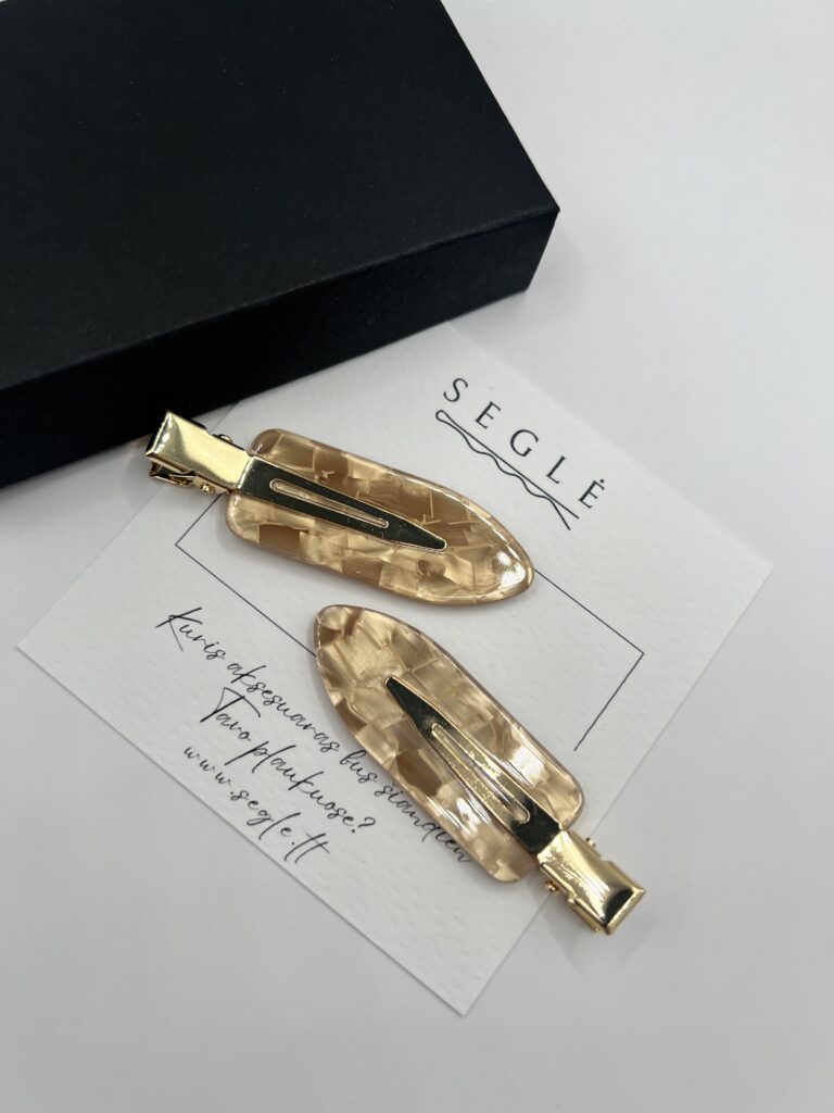 Latte kavos spalvos makiažo plaukų segtukai