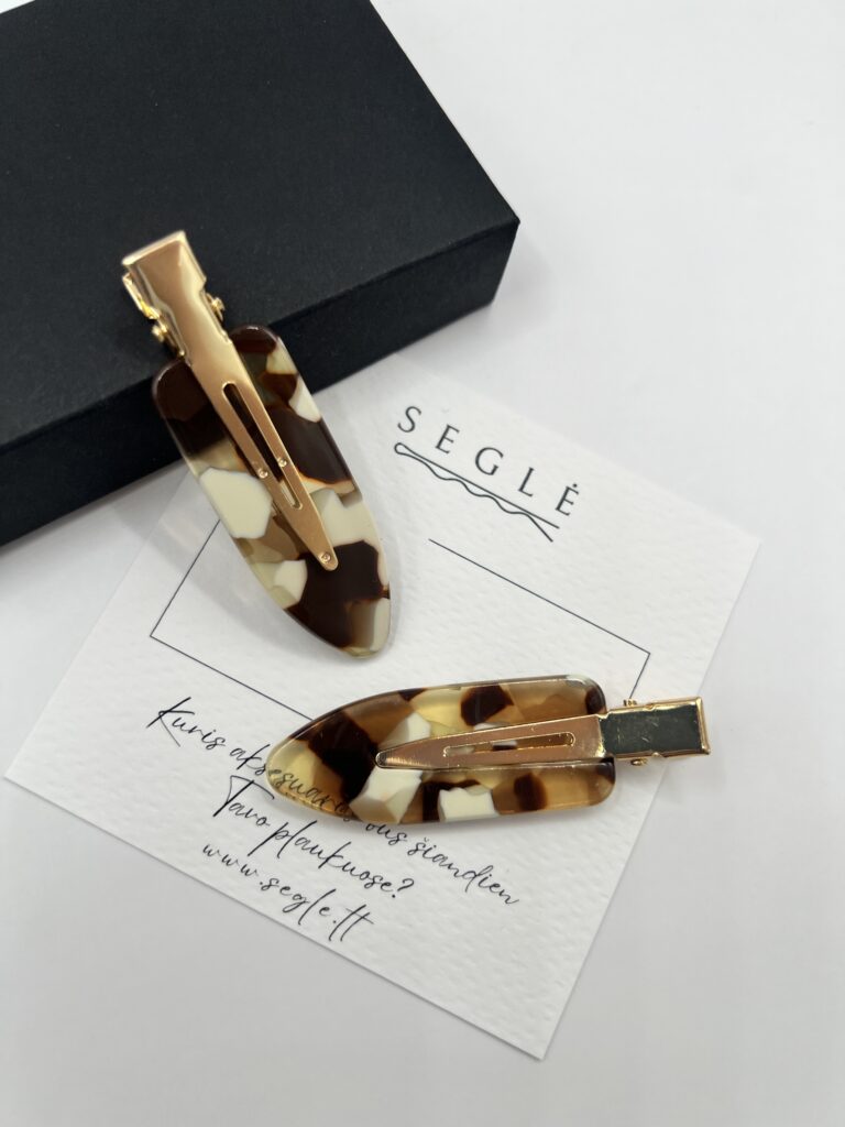 Makiažo plaukų segtukai "Kava"