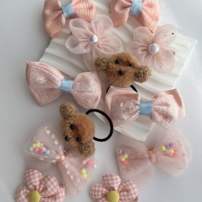 Pastelinių rausvų spalvų plaukų segtukai mergaitėms