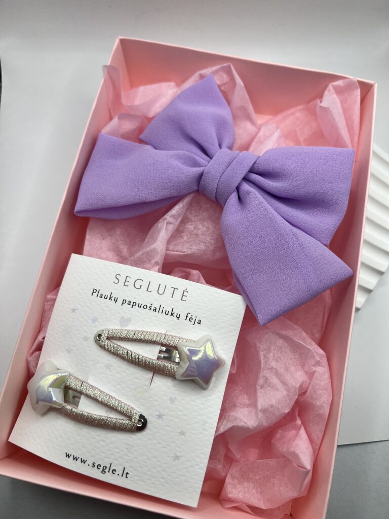 Plaukų aksesuarai mergaitėms "Levandų kaspinas"