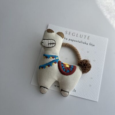 Plaukų gumytė mergaitėms su balta alpaka