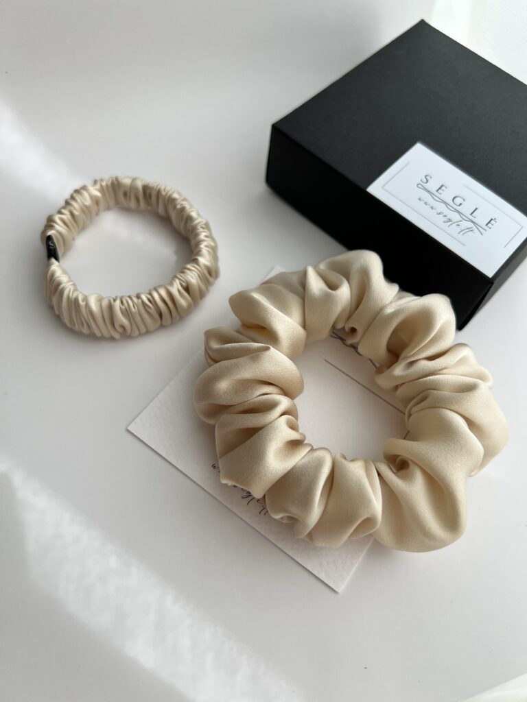Šilkinės plaukų gumytės CREAMY - Image 2