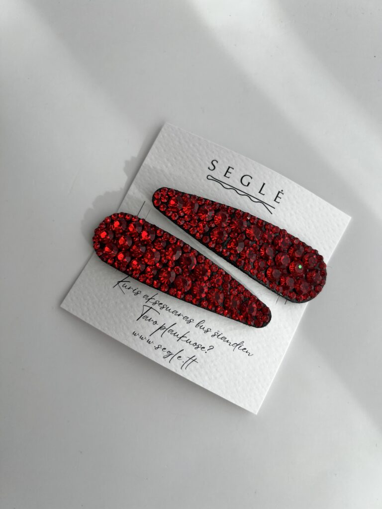 Spalvotais akmenukais dekoruoti plaukų segtukai - Image 4