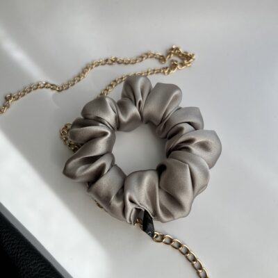 Natūralaus šilko plaukų gumytės SMĖLIS