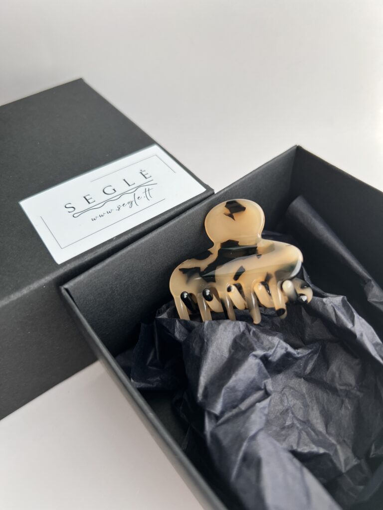 Nedidelis plaukų segtukas žnyplės MIGDOLINĖ KAVA - Image 3