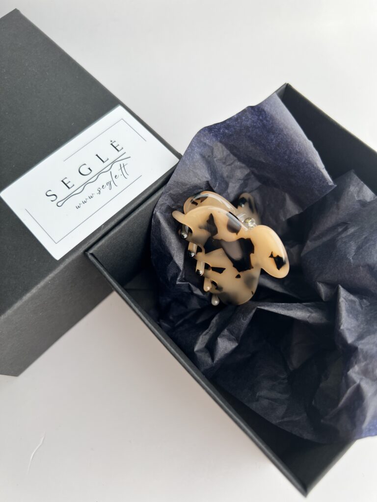 Nedidelis plaukų segtukas žnyplės MIGDOLINĖ KAVA - Image 4