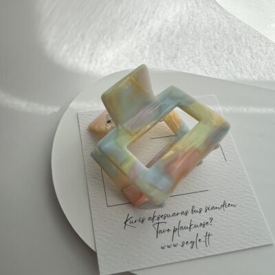 Pastelinių spalvų plaukų segtukas žnyplės